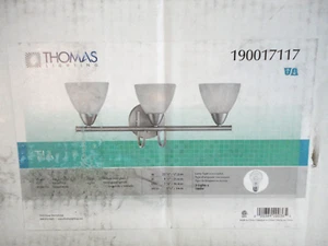 Thomas Lighting Tia 3-Light Matte Nickel Bath Fixture Model #190017117 - Picture 1 of 3