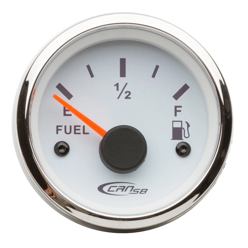 INDICATORE ELETTRICO LIVELLO CARBURANTE 240/33 OHM - 12V BIANCO LUNETTA INOX - Immagine 1 di 1