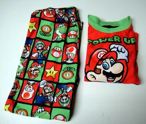 SUPER MARIO 2 PIECE PAJAMA SET LONG SLEEVE 100% POLYESTER - KIDS SIZE S (6/7) - Picture 1 of 13