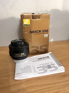 Nikon AF-S DX Nikkor 35mm f/1.8 G Wide Angle DSLR Lens With Box - Lightly Used