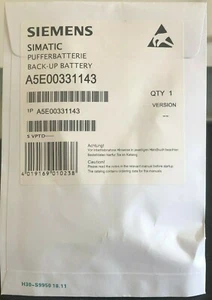 Brand New Siemens A5E00331143 Battery for Simatic S-7 PLC Logic Controller - Picture 1 of 2