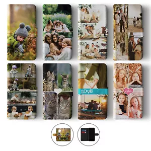 Personalised Custom Photo Flip Wallet Phone Case for Samsung S20 S10 S9 Plus - Picture 1 of 25