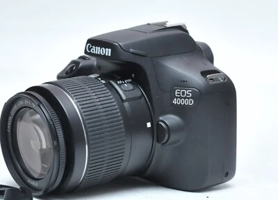 Cámara réflex digital Canon EOS 4000D con lente zoom EF-S 18-55 mm f/3,5-5,6 IS Foto 1 de 4