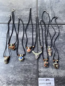 (LOT OF 8 MIX) HANDMADE MIX STONES/GEMS NECKLACES FROM BRAZIL ARTS & CRAFT. - Picture 1 of 8