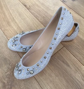 Nuevos zapatos planos de gamuza gris de cristal y tachuelas colección JCrew talla 9 02049 - Imagen 1 de 10