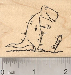 Sello de goma de dinosaurio Tyrannosaurus Rex, con galleta de fuego 4 de julio H25322 WM - Imagen 1 de 1