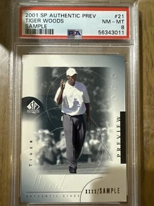 2001 SP Authentic Prev Tiger Woods Sample #21 NM-MT PSA 8 - Picture 1 of 2