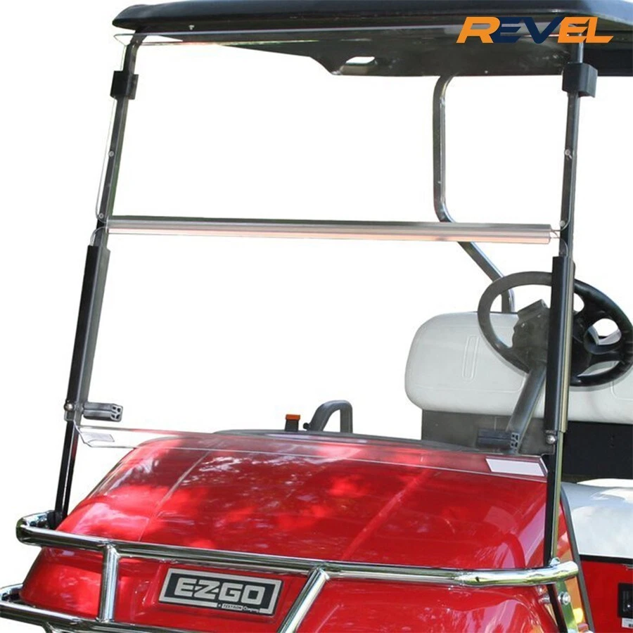 EZGO OEM TXT Clear Fold Down Windshield for 1994-2013.5 EZGO TXT Golf Carts - Image 1 of 1