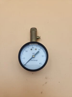 复古 5-60 PSI 迷你表盘轮胎仪表带黄铜出血阀已测试  — 第 1/4 张图片