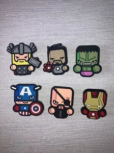 6 Superhero Theme PVC Shoe Charms Shoes Accessories Decorate Croc Jibbitz - Picture 1 of 3
