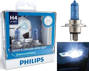 Cabezal de luz Philips Diamond blanco 5000K 9003 H4 60/55W dos bombillas haz alto bajo - Imagen 1 de 12