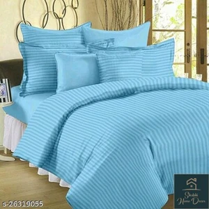 Microfiber Comfort 3 Piece Bed Sheet Set Deep Pocket Hotel Bed Spread Solid Blue - Picture 1 of 2