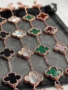 Four Leaf Rose Gold Chain Clover Bracelet 