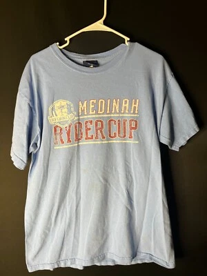 Camisa de golf para hombre grande L manga corta vintage Ryder Cup PGA cuello redondo azul Foto 1 de 3