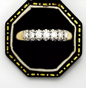 Diamond Eternity Ring Wedding Band 14ct Solid Gold. - Size M 1/2 - Picture 1 of 5
