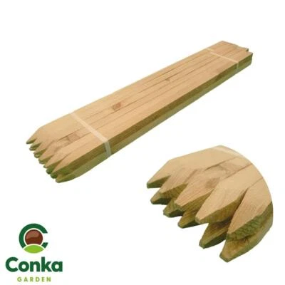 Wooden Garden Stakes Pressure Treated Plant Support Square Canes Timber Pegs