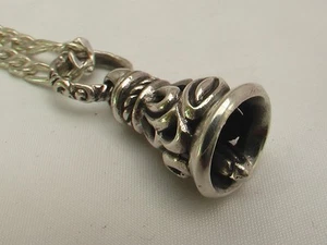925 Sterling Silver Bell Pendant Top. 14.3g  - Picture 1 of 12