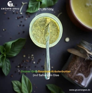 Grüner Gral Gourmet-Kräuterbutter (mit Safran) im Glas - Bild 1 von 1