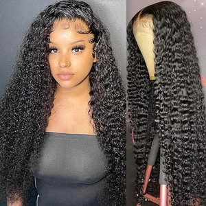 13x6 Lace Frontal Wigs Virgin Curly Human Hair Wigs 200% Density 20 Inch Deep... - Picture 1 of 9