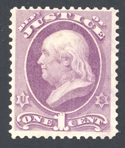 US Scott O25 postfrisch HR OG 1c lila Justice offizielles Lot Y999 bhmstamps - Bild 1 von 2