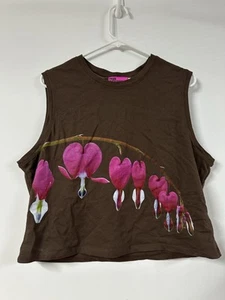 Tyler McGillivary Hearts Plant Tank Sleeveless T-Shirt Brown Women’s XXL Crop - Imagen 1 de 5