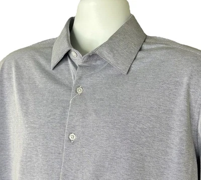 Bill Blass Signature Size L 16-16.5 34/35 Blue Slim Fit Traveler Shirt NEW - Image 1 of 4