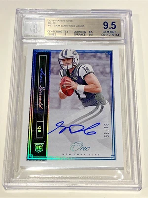 2018 PANINI ONE SAM DARNOLD AUTO ROOKIE RC 31/35 JETS #87 BGS 9.5 - Image 1 of 4