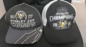 Pittsburg Penguins 2016 & 2017 Stanley Cup Champion Hats Hockey - Picture 1 of 5
