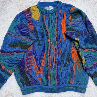 COOGI Australia Blues 3D Knit Cotton Sweater Multicolor Men's S Pullover - Image 1 of 4