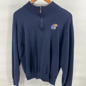PETER MILLAR PERTH QUARTER-ZIP PULLOVER KANSAS UNIVERSITY JAYHAWKS Boys Xxl Wool - Picture 1 of 6