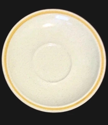 Set 4 VTG Hearthside Garden Festival Saucers Stoneware Yellow Edge Boho Sunshine - Image 1 of 4