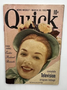 March 30, 1953 Quick Magazine Piper Laurie Vintage Rare  - Picture 1 of 2