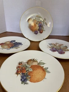 Set Of 4 Bavaria Schumann Robert Germans Antique 7.5” Dessert/Salad Plates Fruit - Picture 1 of 7