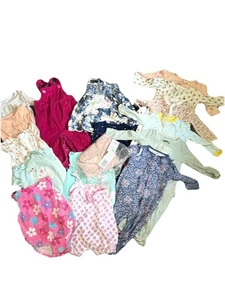 17-Piece Baby Girl Clothing Lot � Size 9 Months � NWT / NWOT Rompers, Sleepers + - Picture 1 of 4