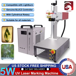 US Lager 5W 355nm UV Laser Zeichen Markiermaschine für Holz Glas Acryl Metall - Bild 1 von 18