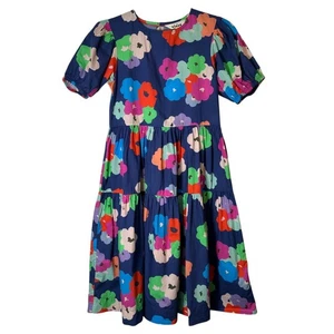 Mini Boden Dress Girls Size 13-14Y Floral Tiered Puff Sleeve Girly Summer Preppy - Picture 1 of 14