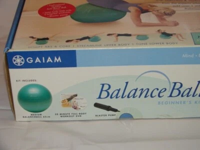 GAIAM Balance Ball Kit para Principiantes Bola Mediana, DVD y Bomba - NUEVO - DUEÑO ORIGINAL Foto 1 de 4