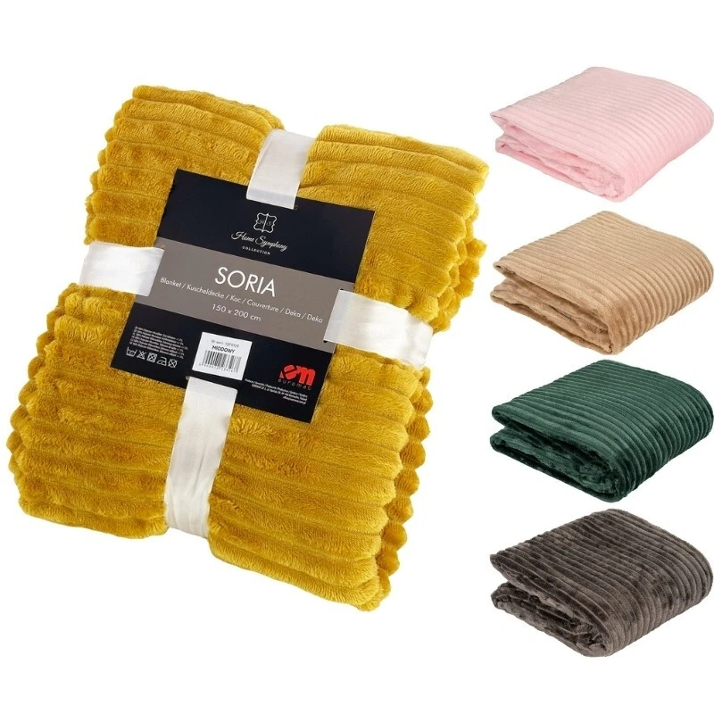 Kuscheldecke Mikrofaser Wohndecke 150x200 Grau Braun Beige Grün Blau Schwarz Öko - Bild 1 von 1