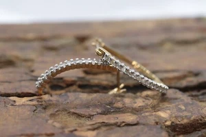 10k Diamond Hoop Earrings. Diamond prong set diamond HOOP Earrings. Est 0.36ctw  - Picture 1 of 5