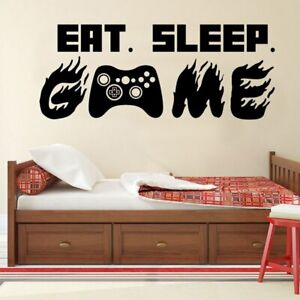 Eat Sleep Game Wall Sticker Kids Room Boys Children's Bedroom Gamer Controller