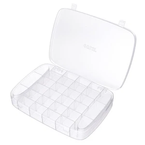  OULII 30-Grid Clear Plastic Adjustable Jewelry Organizer Box Storage Container - Picture 1 of 9