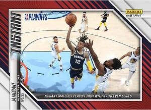 Ja Morant Grizzlies Panini Matches Playoff High w/47 to Even Series Card-LE 99