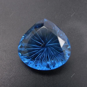 39.60 Ct Blue Quartz Natural Fancy Pear Cut CERTIFIED Loose Gemstone - Picture 1 of 12
