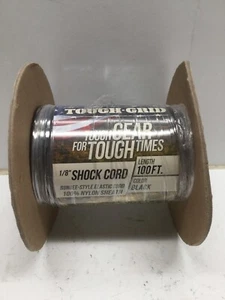 TOUGH-GRID 1/8" Cavo Ammortizzatore 100% Nylon Guaina per Qualità Superiore 100ft - Nero - Foto 1 di 3