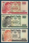 Indonesia 100 500 1000 Rupiah 3 Pcs Lot, 1968, P 108 109 110, Unc