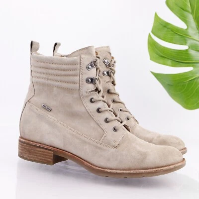 Bota Baxter Sofft para mujer talla 11 gamuza tostada impermeable con cordones botín de combate plano Foto 1 de 4