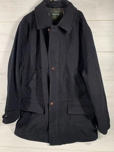 Wolsey Car Coat Mix Wool Vintage Mens Grey Lined Zip Buttons 90’s Large Jacket - Picture 1 of 12