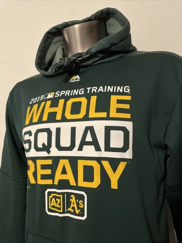 Majestic MLB Oakland A's 2019 Spring Training Pullover Green Hoodie Men's Size M Cover