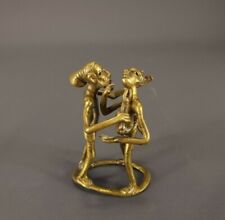 Old African Bronze Of Man Pulling Another Man's Teeth