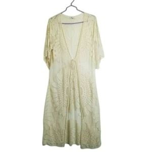 Dasayo Womens Open Front Lace Kimono Cardigan Duster with Floral Pattern - Picture 1 of 14